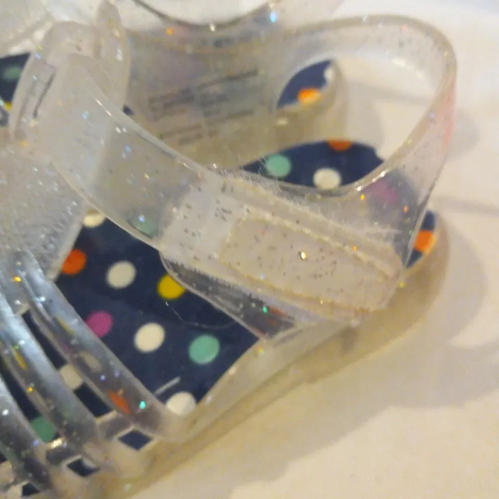 Infant Girls Jelly Sandals-Lot Of 2-Size 2-Clear-Orange-Glitter-Neon-Summer-Fun